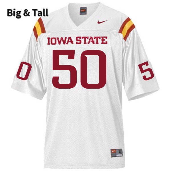 Iowa State Cyclones Men's #50 Logan Otting Nike NCAA Authentic White Big & Tall College Stitched Football Jersey DE42T15YO